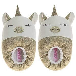 Josmo Girls Beige Gold Glitter Slippers